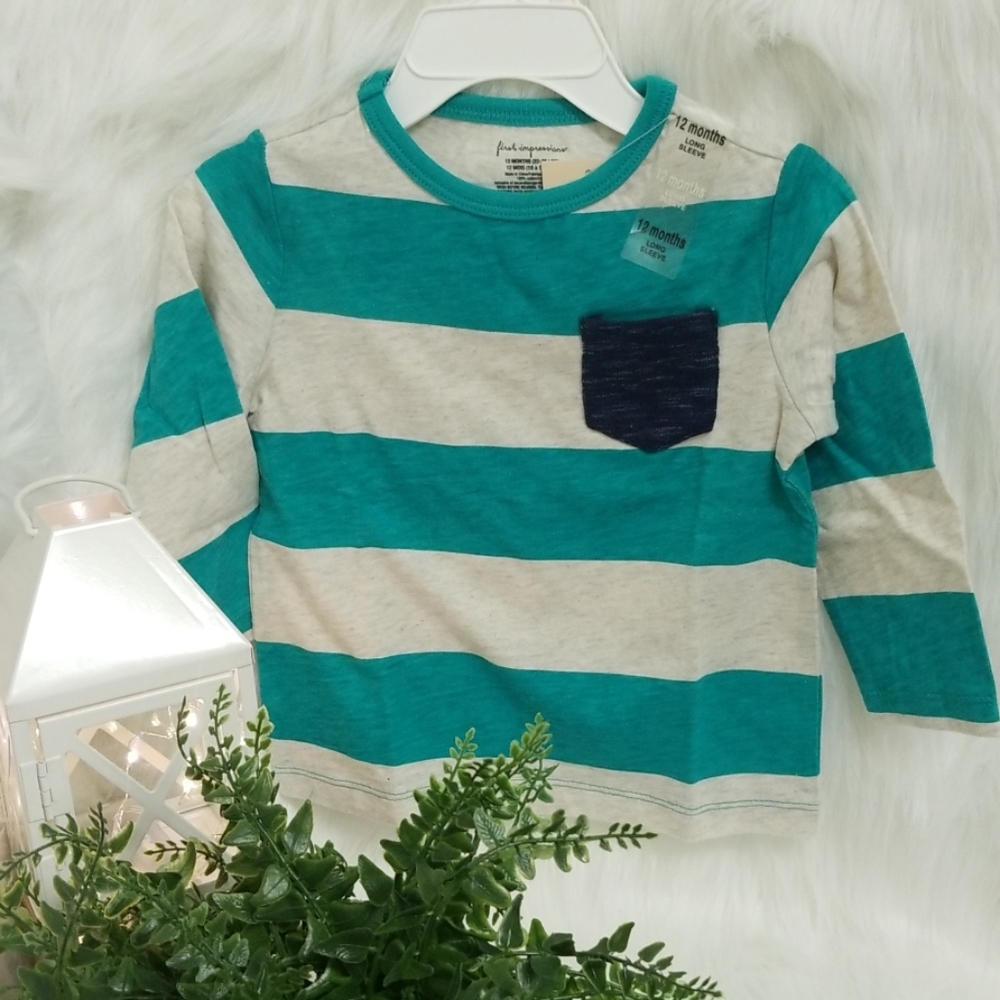 First Impressions Baby Boys Rugby Striped Shirt - Picture 3 of 3